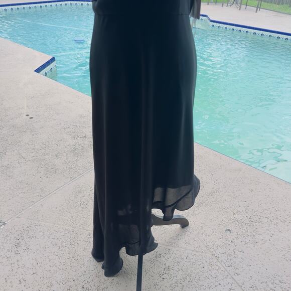 Mikael Aghal NWT Black Asymmetrical Evening Gown Dress Size 10 - Picture 4 of 14